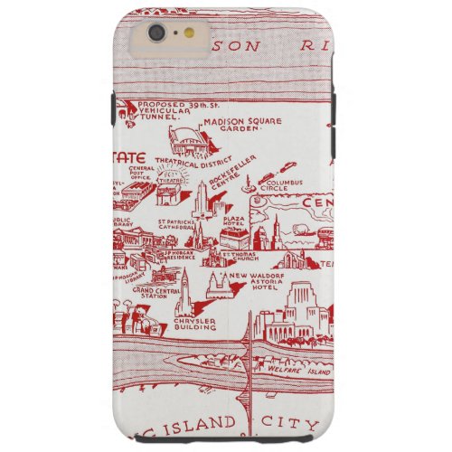 MAP MANHATTAN c1935 Tough iPhone 6 Plus Case