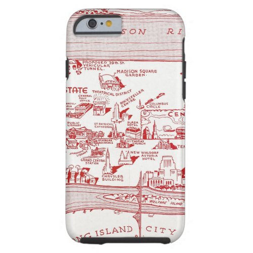 MAP MANHATTAN c1935 Tough iPhone 6 Case