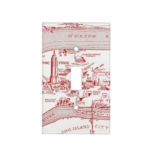 MAP: MANHATTAN, c1935 Light Switch Cover