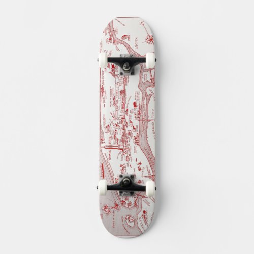 MAP MANHATTAN c1935 Skateboard Deck