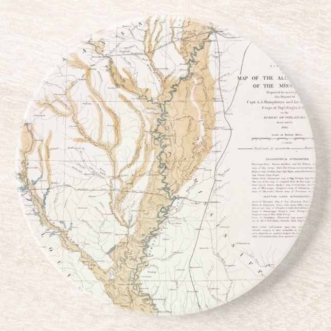 MAP: MISSISSIPPI RIVER, 1861 COASTER (Front)