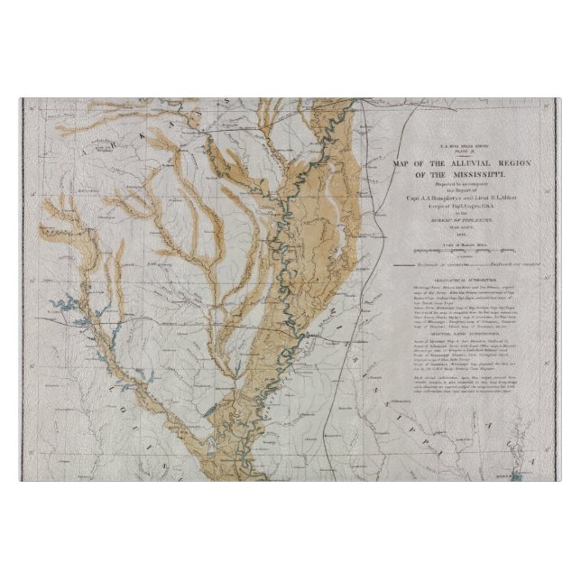 MAP: MISSISSIPPI RIVER, 1861 CUTTING BOARD (Front)