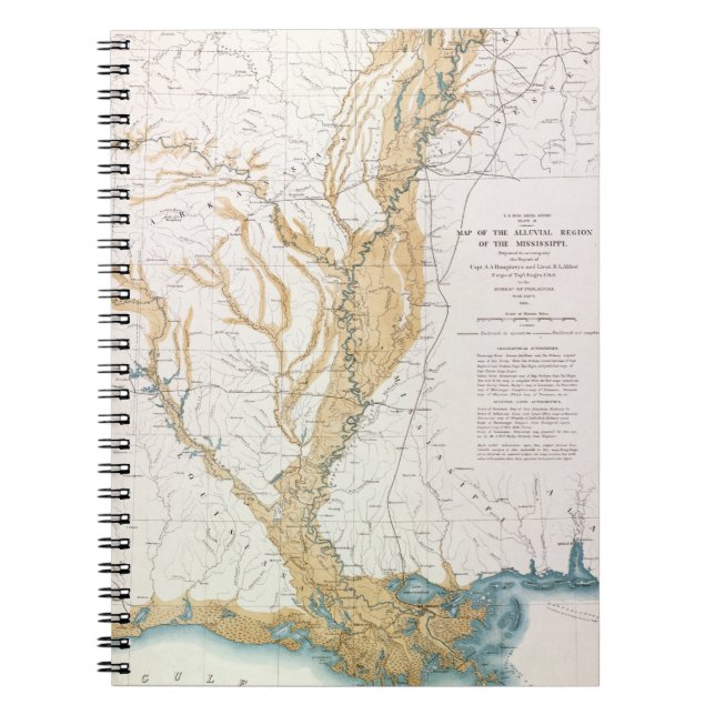 MAP: MISSISSIPPI RIVER, 1861 NOTEBOOK (Front)