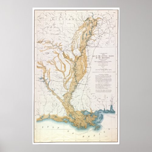 MAP MISSISSIPPI RIVER 1861 POSTER