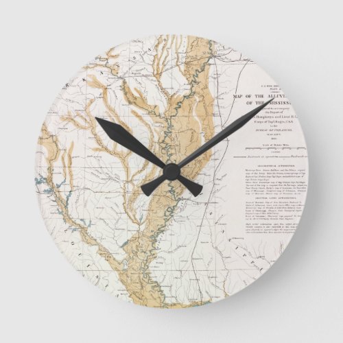 MAP MISSISSIPPI RIVER 1861 ROUND CLOCK