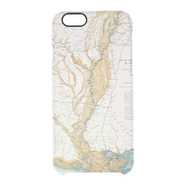 MAP: MISSISSIPPI RIVER, 1861 UNCOMMON iPhone CASE (Back)