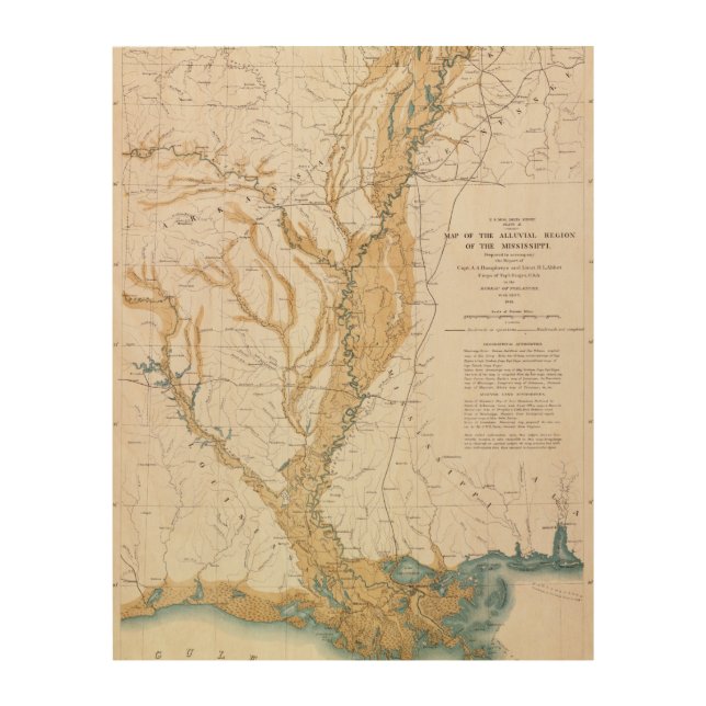 MAP: MISSISSIPPI RIVER, 1861 WOOD WALL DECOR (Front)