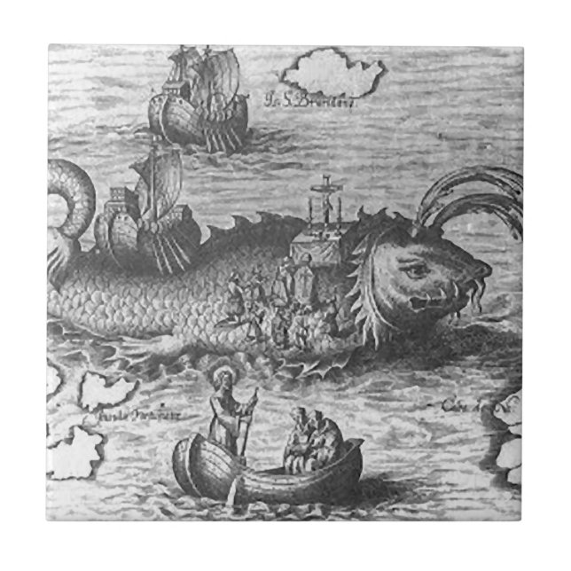 Map Monster/Sea Serpent Ceramic Tile (Front)