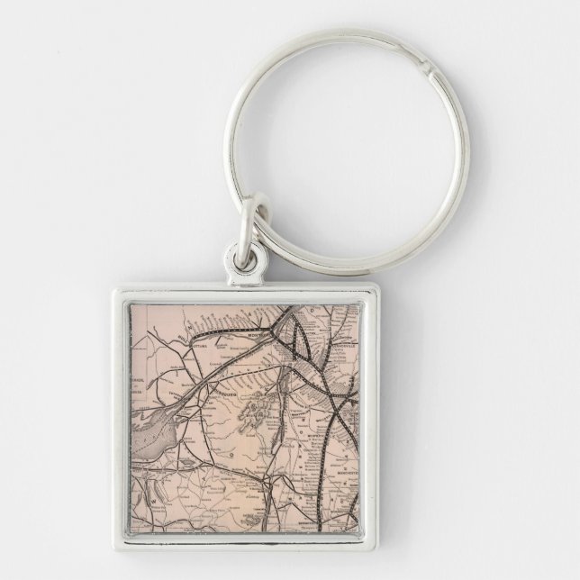 Map Montreal and Boston Air Line Keychain (Front)