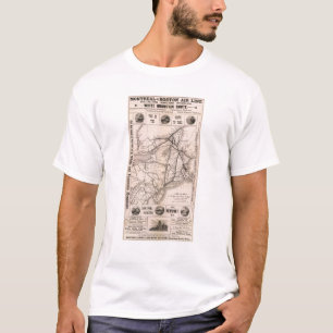 Map Montreal and Boston Air Line T-Shirt