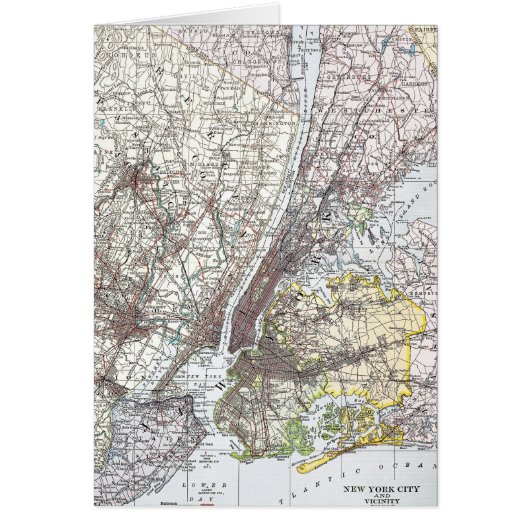 Map: New York Area, 1906 Cards (Front)