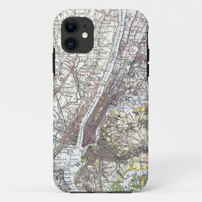Map: New York Area, 1906 Case-Mate iPhone Case (Back)