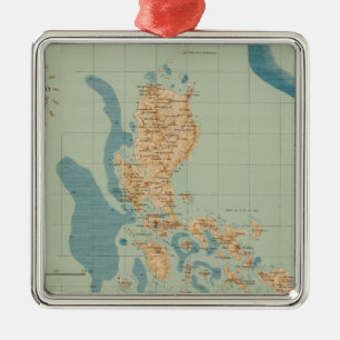 Map No 4 orographic Metal Ornament