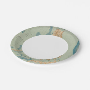 Map No 4 orographic Paper Plates