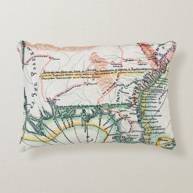 Map: North America, 1742 Decorative Pillow (Front)