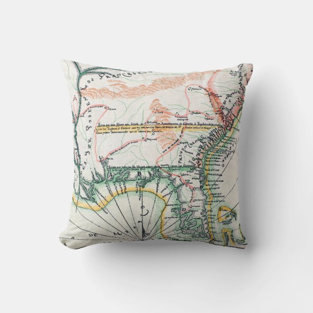 Map: North America, 1742 Throw Pillow (Front)