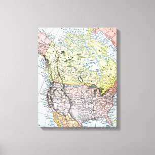 MAP: NORTH AMERICA, 1890 CANVAS PRINT