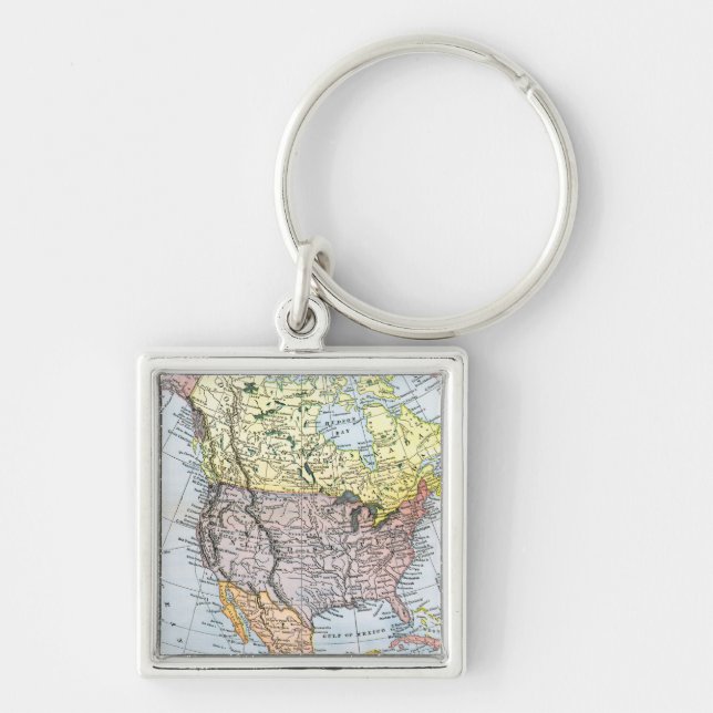 MAP: NORTH AMERICA, 1890 KEYCHAIN (Front)