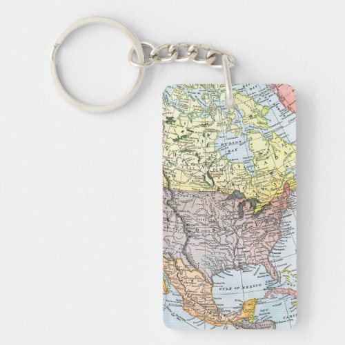 MAP NORTH AMERICA 1890 KEYCHAIN