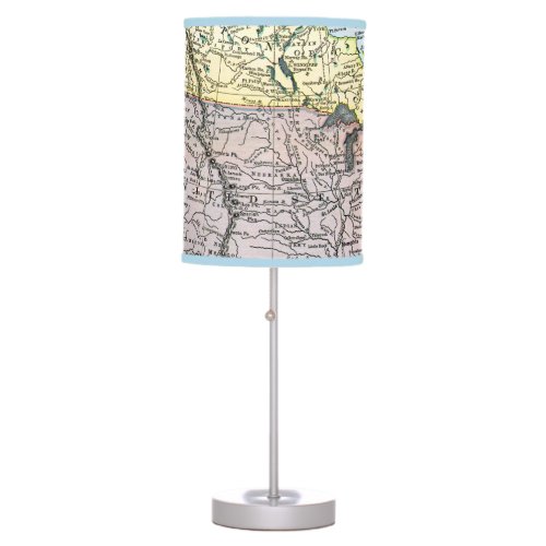 MAP NORTH AMERICA 1890 TABLE LAMP