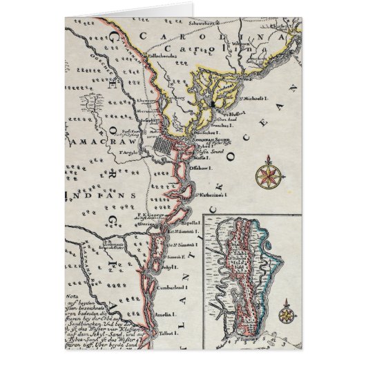 Map: North America, C1700 Cards (Front)