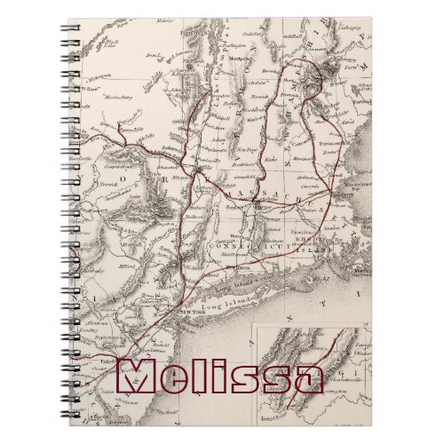Map Northeast USA Notebook