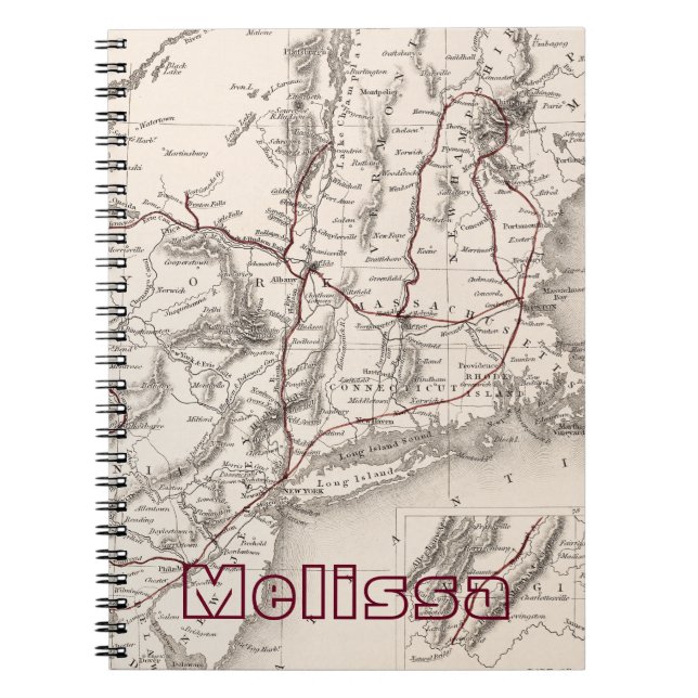 Map: Northeast USA Notebook (Front)