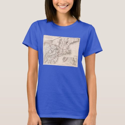 Map Northeast USA T_Shirt