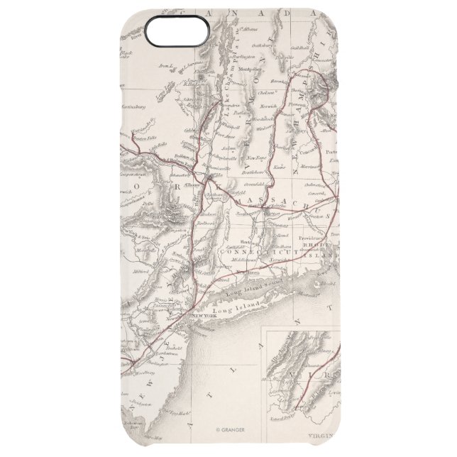 Map: Northeast USA Uncommon iPhone Case (Back)
