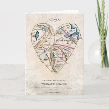 Map Of A Womans Heart Holiday Card by ellesgreetings at Zazzle