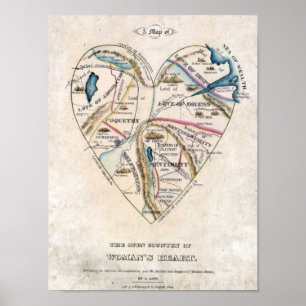Map of a Womans Heart Poster