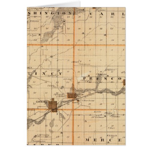 Map of Adams County, State of Iowa Cards (Front)