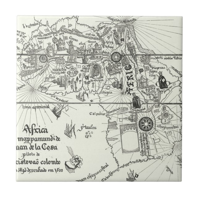 Map of Africa | 1500 Ceramic Tile (Front)