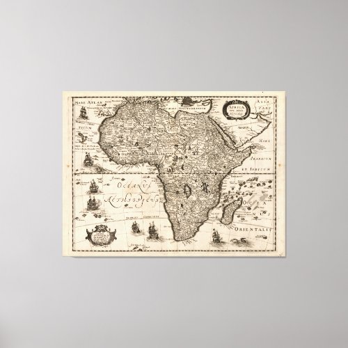 Map of Africa 1640 Canvas Print