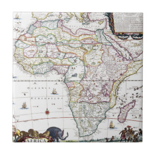 Map of Africa 1696 Ceramic Tile