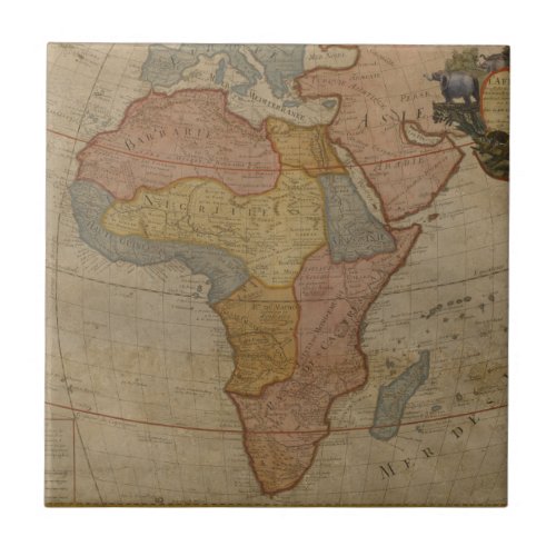 Map of Africa  1700 Ceramic Tile