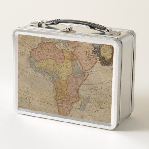 Map of Africa  1700 Metal Lunch Box