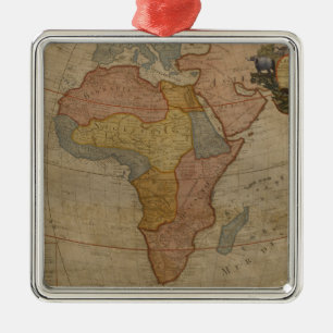 Map of Africa   1700 Metal Ornament