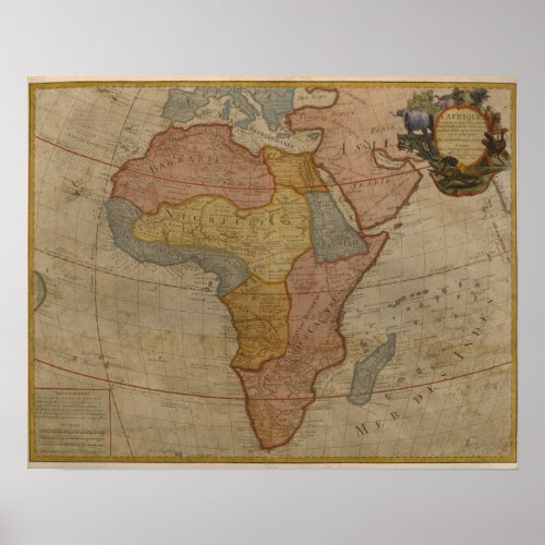 Map of Africa  1700 Poster
