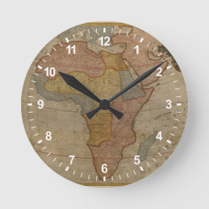 Map of Africa   1700 Round Clock
