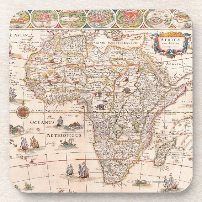 Map of Africa 3 Beverage Coaster (Front)