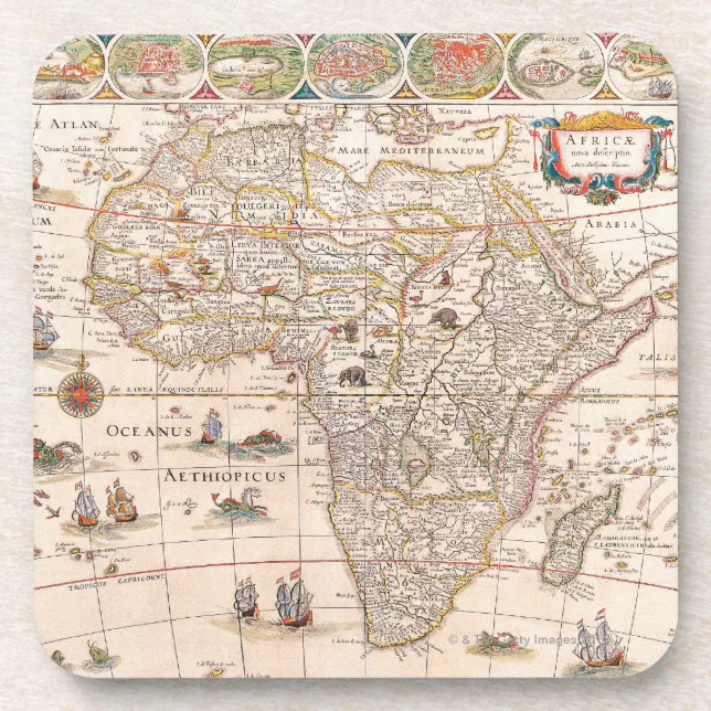Map of Africa 3 Beverage Coaster Zazzle