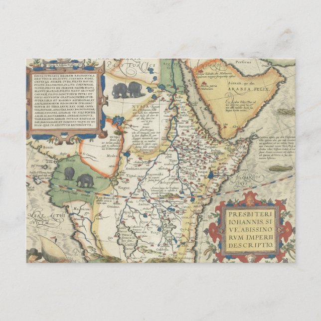 Map of Africa and the Arabian Peninsula Postcard (Front)
