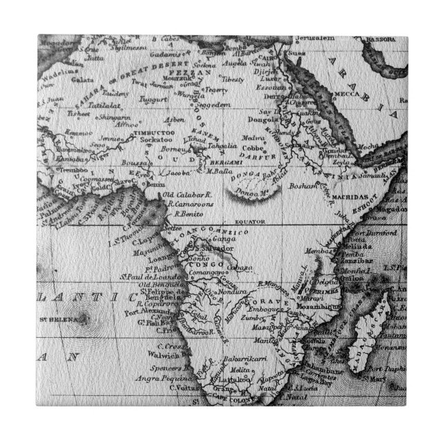Map of Africa | Engraved by Thomas Stirling Ceramic Tile (Front)