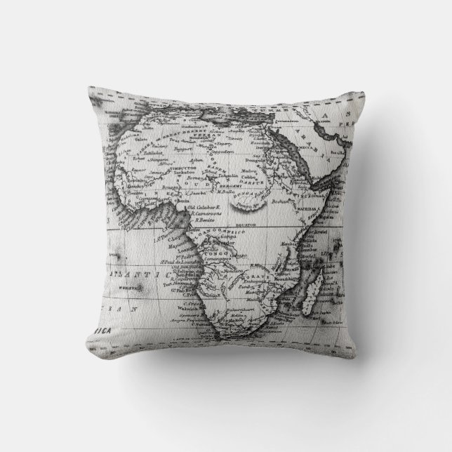 Map of Africa | Engraved by Thomas Stirling Throw Pillow (Front)