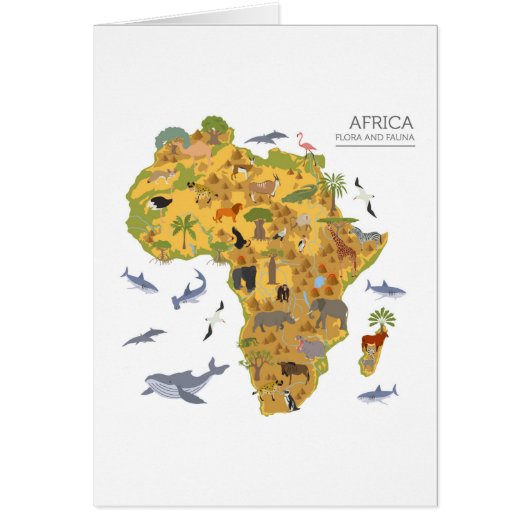 Map of Africa | Flora & Fauna Cards (Front)