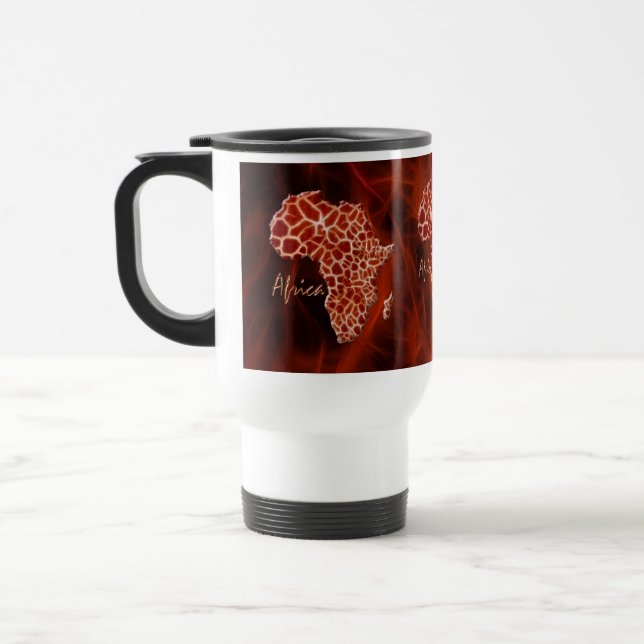 Map of AFRICA Giraffe Spots Wildlife Mug (Left)
