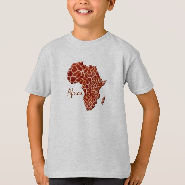 Map of AFRICA L'Afrique Giraffe Spots Design T-Shirt (Front)