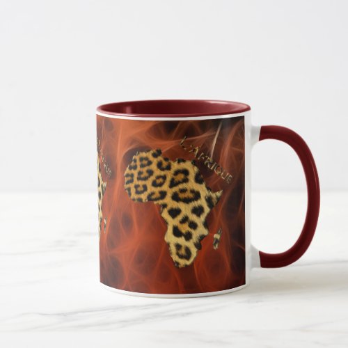 Map of AFRICA Leopard Spots Wildlife Mug