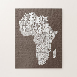 Map of Africa Map Text Art Jigsaw Puzzle